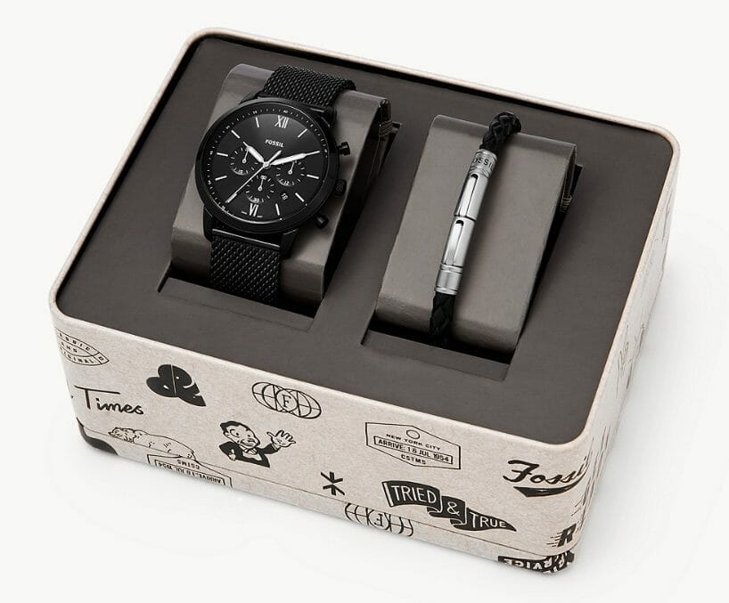 The Design of Neutra Chronograph Black Stainless Steel Mesh Watch
