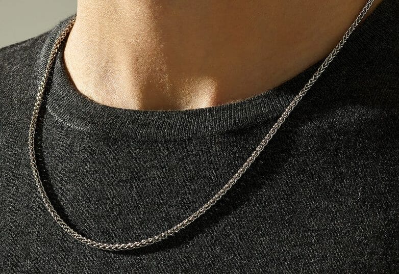Upgrade Your Style with Men's 24 Wheat Chain Stainless Steel Necklace