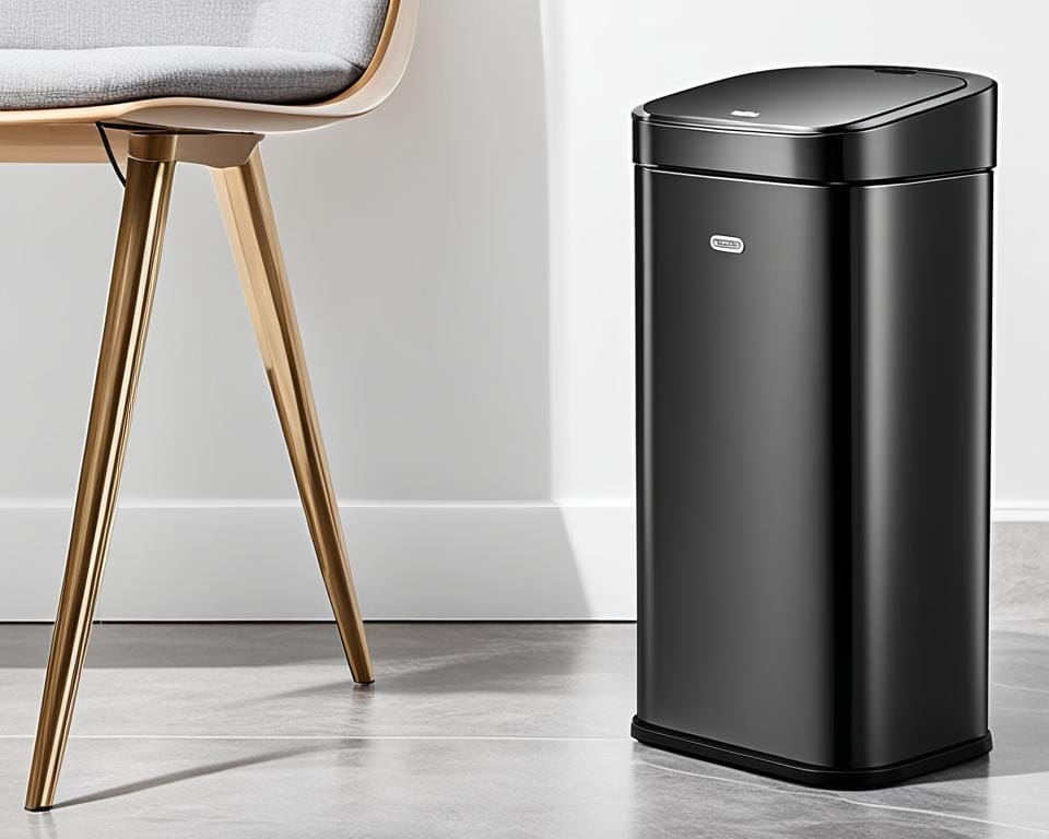simplehuman black stainless steel trash can