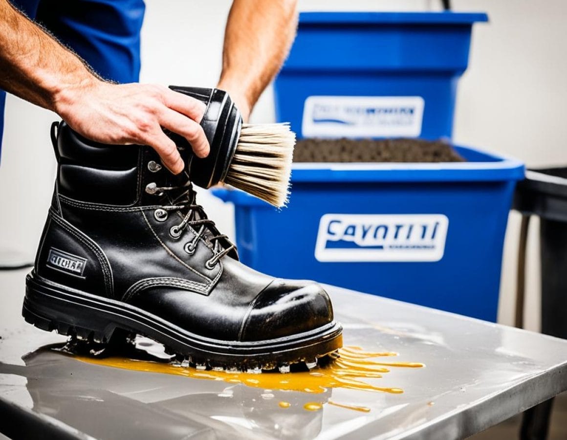 cleaning steel toe work boots