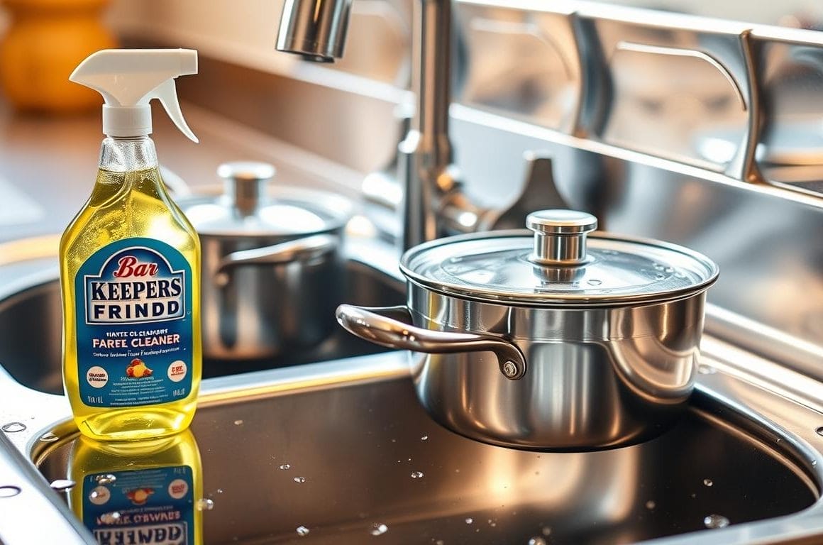 Bar Keepers Friend stainless steel cleaner for pots