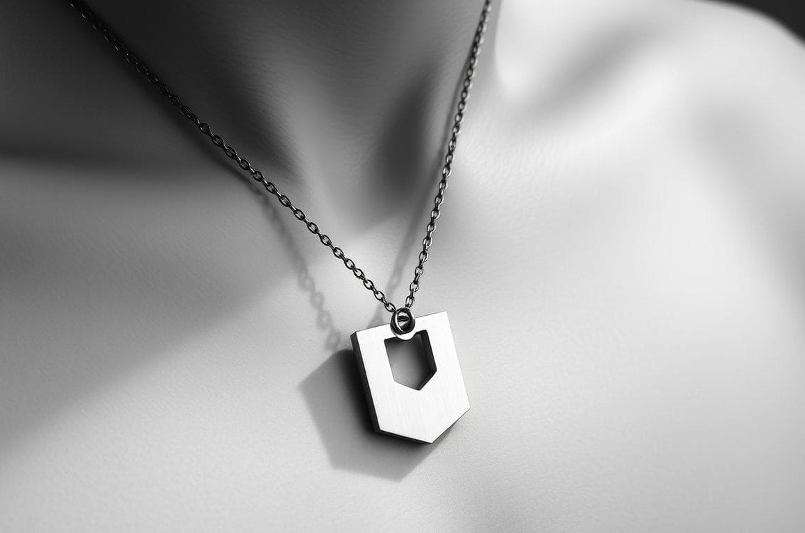 minimalist stainless steel necklace men