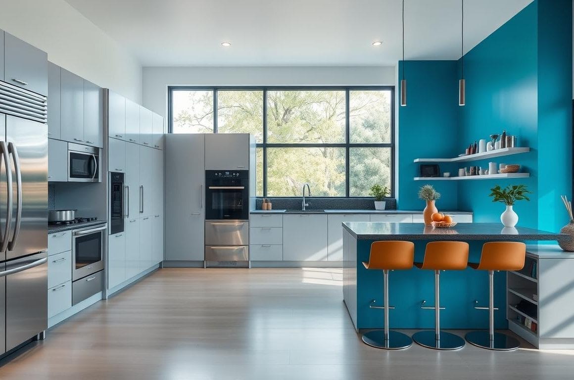modern kitchen design with stainless steel functionality and kitchen color palettes