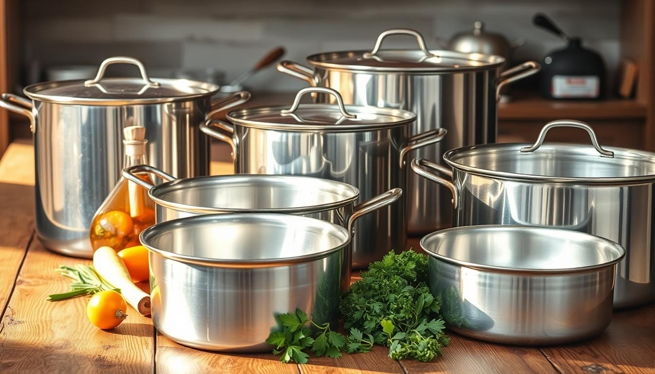 large stainless steel pot