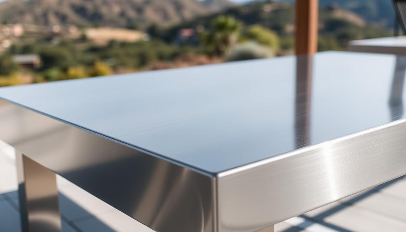 marine-grade stainless steel table
