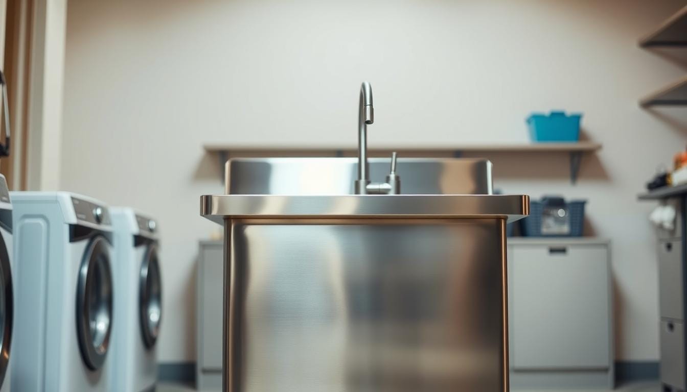 stainless steel freestanding utility sink