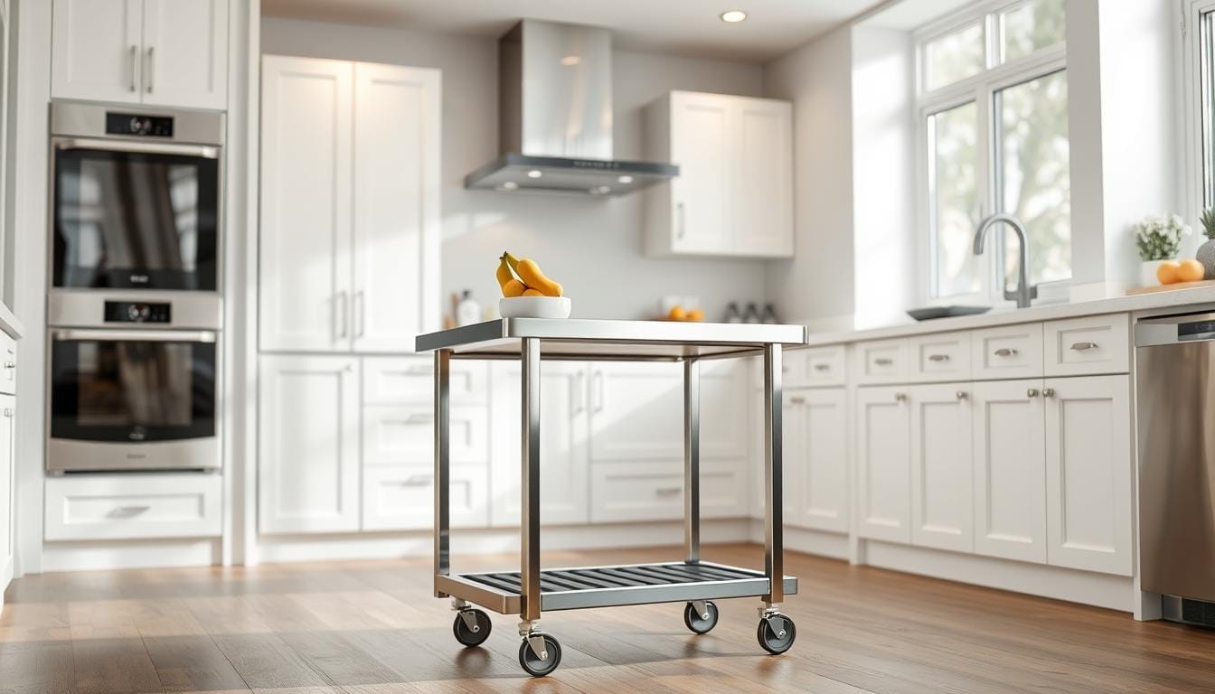 stainless steel island cart