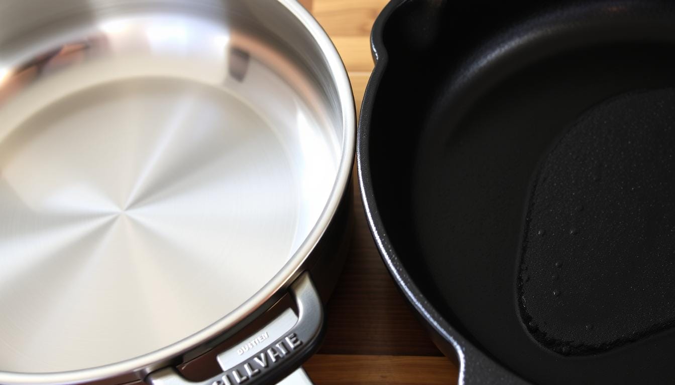stainless steel vs cast iron cookware