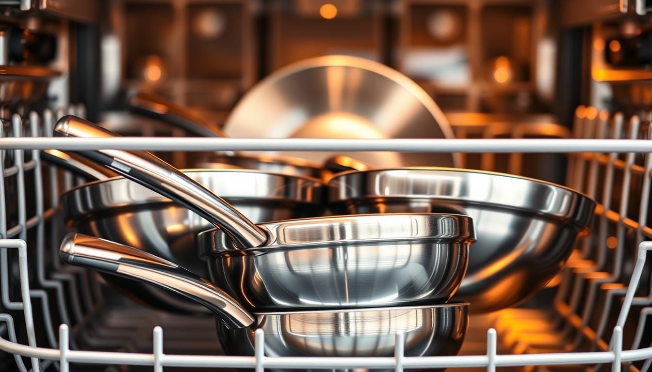 can stainless steel pans go in the dishwasher