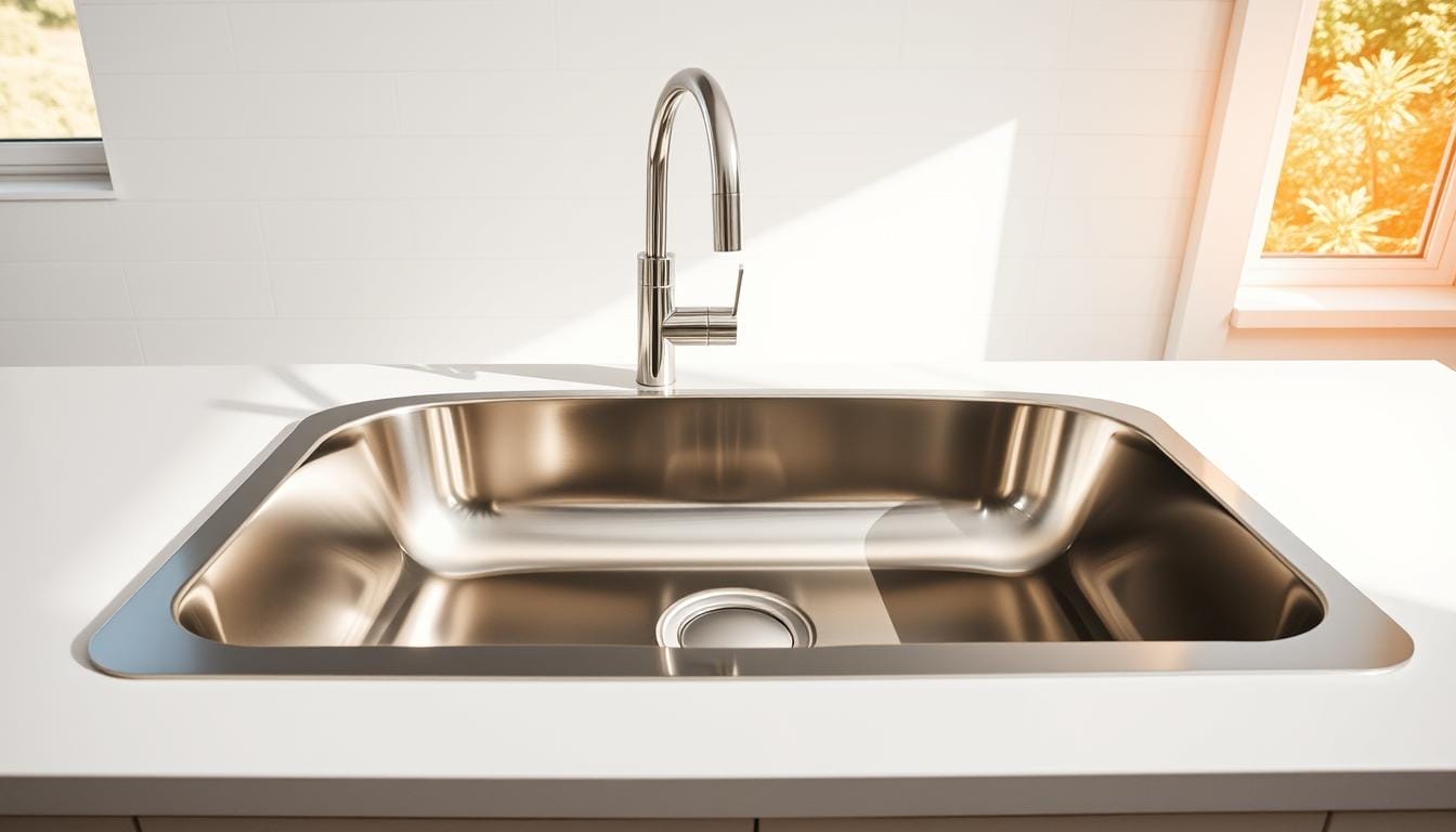 large stainless steel sink