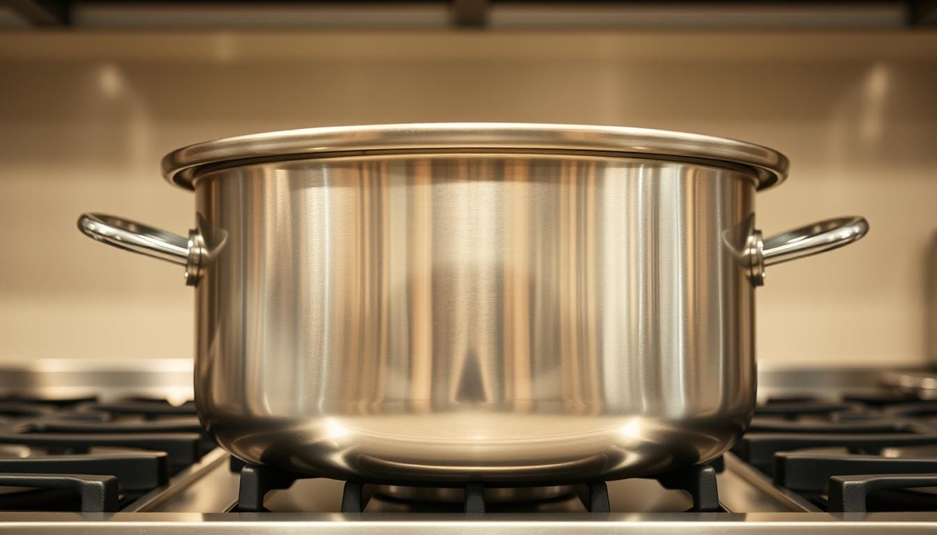 large stainless steel stock pot