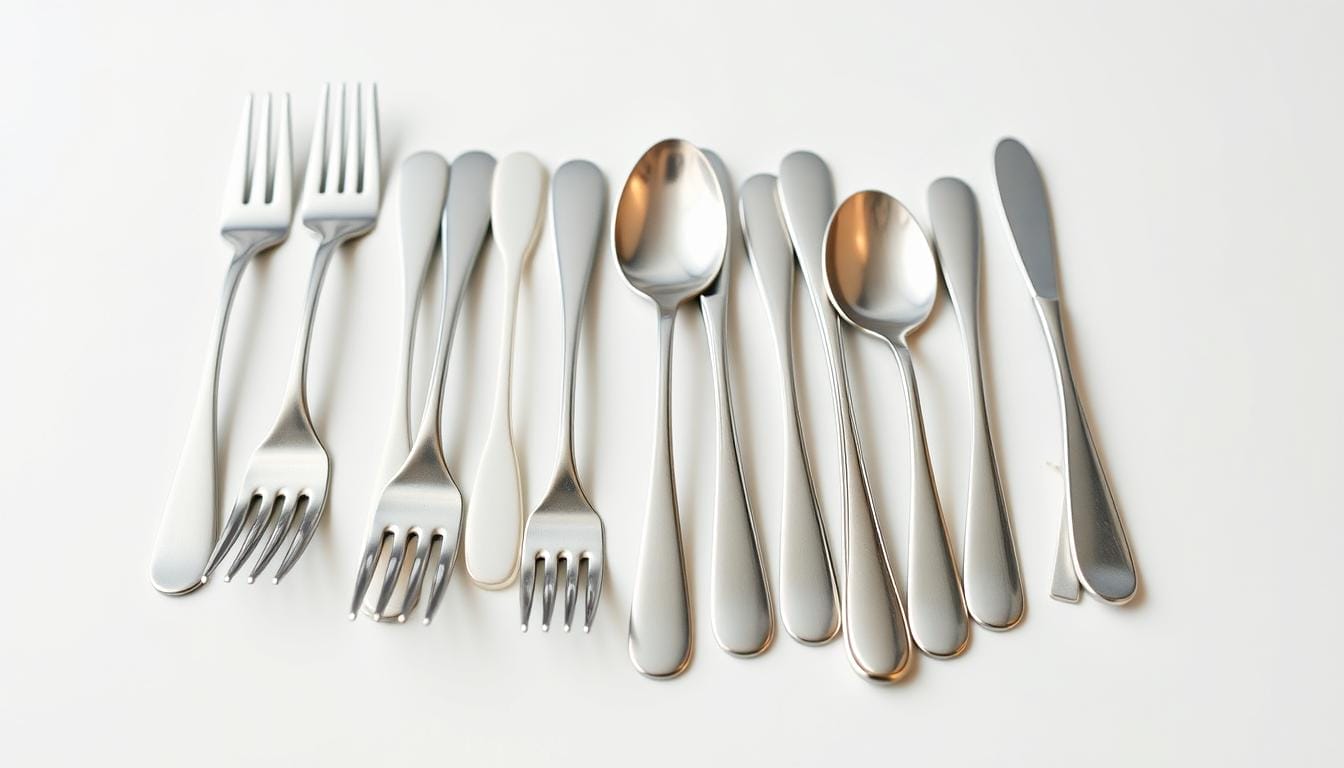 stainless steel forks and spoons