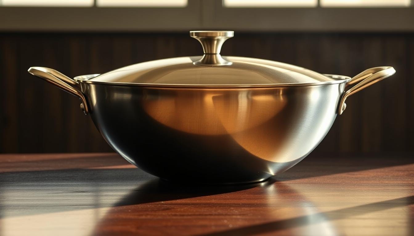 stainless steel wok with lid