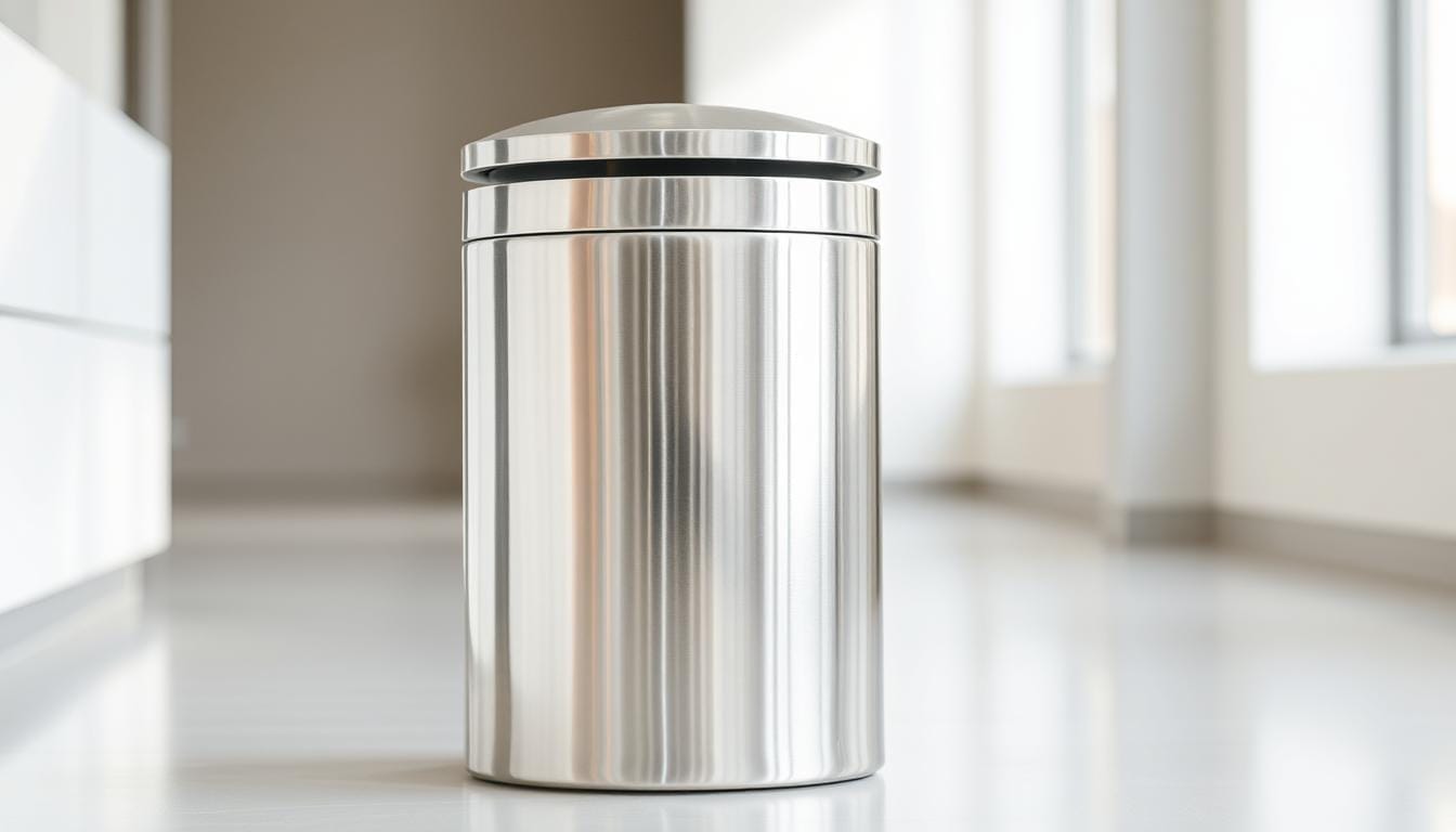 stainless steel trash can