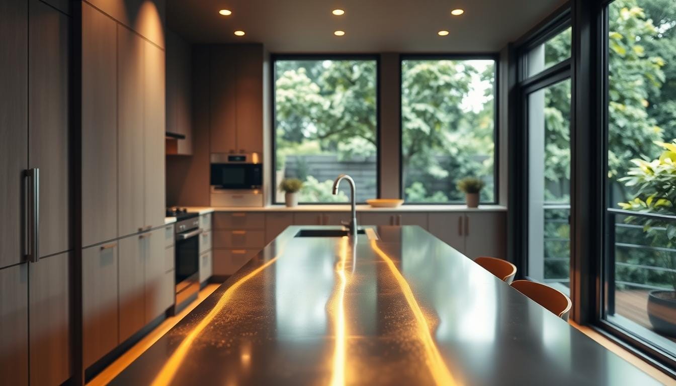 small kitchen stainless steel island