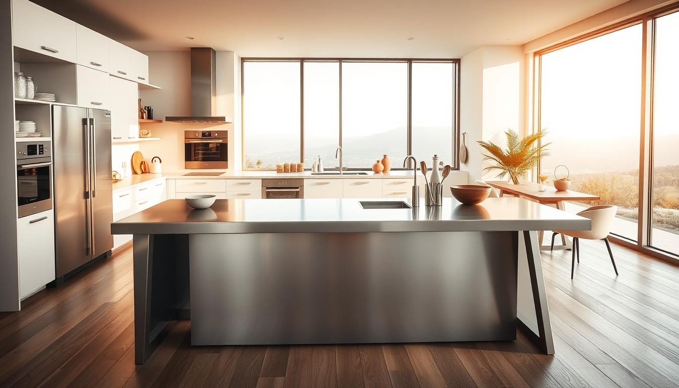 stainless steel island layout